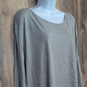 BP Gray Long Sleeve Women's Long Sleeve Tee Tunic XL             D260